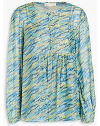 MICHAEL Michael Kors - Metallic printed silk-blend jacquard blouse - Lyst