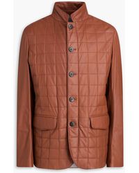 Canali - Quilted Leather Jacket - Lyst