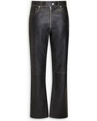 Helmut Lang - Hose mit geradem bein aus strukturiertem leder - Lyst