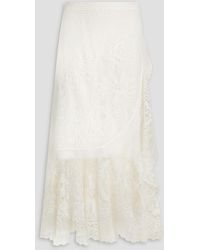 FARM Rio - Guipure Lace Midi Wrap Skirt - Lyst