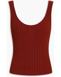 Vince - Ribbed Cotton-blend Tank - Lyst