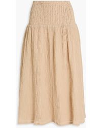 By Malene Birger - Sol Ramie And Cotton-blend Gauze Midi Skirt - Lyst
