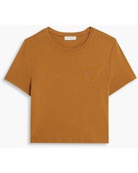 GOOD AMERICAN - Cropped Cotton-jersey T-shirt - Lyst