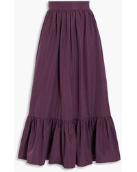 Valentino Garavani - Gathered Cotton-blend Faille Maxi Skirt - Lyst