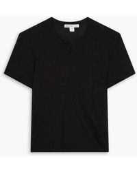 James Perse - T-shirt aus einer baumwoll-leinenmischung mit henley-kragen - Lyst