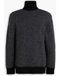 Officine Generale - Herringbone Alpaca-Blend Turtleneck Sweater - Lyst