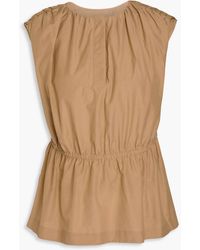 Loulou de Saison - Athena Gathered Cotton And Silk-Blend Top - Lyst