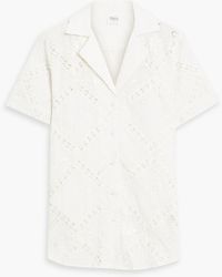 Hemant & Nandita - Broderie Anglaise-trimmed Fil Coupé Cotton Shirt - Lyst