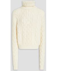 Magda Butrym - Cable And Bouclé-knit Turtleneck Sweater - Lyst