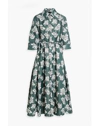 Emilia Wickstead - Tokyo hemdkleid aus faille in midilänge mit floralem print und cut-outs - Lyst