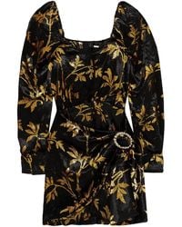 Dodo Bar Or - Mona drapiertes minikleid aus samt mit jacquard-muster in metallic-optik - Lyst