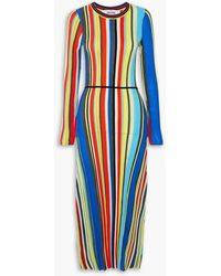 Christopher John Rogers - Striped Ribbed-knit Maxi Dress - Lyst