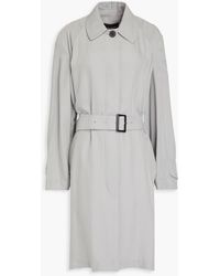 Emporio Armani - Belted Cupro-blend Twill Coat - Lyst