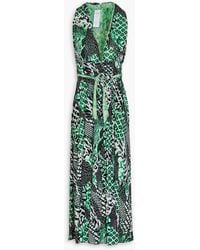 Diane von Furstenberg - Pia Reversible Printed Stretch-mesh Midi Wrap Dress - Lyst
