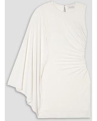 Halston - Kenna One-sleeve Ruched Jersey Mini Dress - Lyst