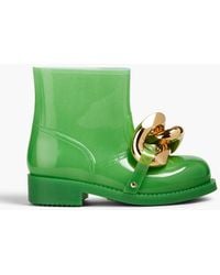 JW Anderson - Chain-embellished Glossed-rubber Rain Boots - Lyst