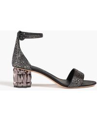 Ferragamo - Azalea Crystal-embellished Satin Sandals - Lyst