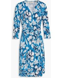 Diane von Furstenberg - Julian Floral-print Silk-jersey Mini Wrap Dress - Lyst