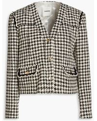 Sandro - Londres Houndstooth Cotton-blend Tweed Jacket - Lyst