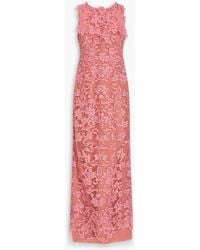 Marchesa - Appliquéd Corded Lace Gown - Lyst