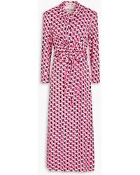 Diane von Furstenberg - Sana Printed Jersey Midi Shirt Dress - Lyst