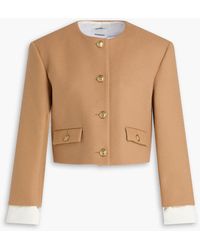 Sandro - Cropped Wool-blend Felt Jacket - Lyst