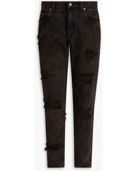 Dolce & Gabbana - Jeans mit schmalem bein aus denim in distressed-optik mit acid-waschung - Lyst