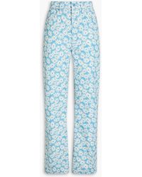RE/DONE - 70s Floral-print Cotton-canvas Bootcut Pants - Lyst