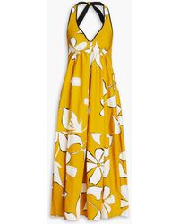 Gentry Portofino - Floral-print Cotton-poplin Midi Dress - Lyst