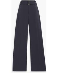 Vince - Belted Crepe Wide-Leg Pants - Lyst