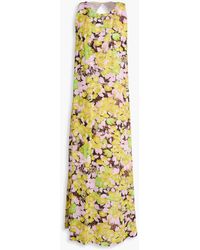 Dries Van Noten - Cutout Floral-print Twill Midi Dress - Lyst