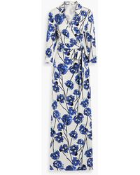 Diane von Furstenberg - Abigail Floral-print Silk-jersey Maxi Wrap Dress - Lyst