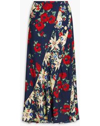 RIXO London - Hudson Floral-print Crepe De Chine Midi Skirt - Lyst