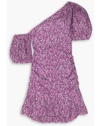 Isabel Marant - Lecia Asymmetric Printed Cotton-voile Mini Dress - Lyst