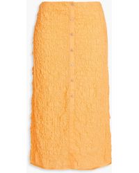 Acne Studios - Crinkled Cotton-blend Midi Skirt - Lyst