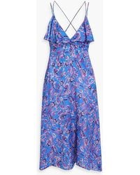 Isabel Marant - Paysa Draped Floral-Print Jacquard Midi Dress - Lyst