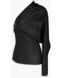 Rick Owens - Drapiertes oberteil aus leder mit asymmetrischer schulterpartie - Lyst
