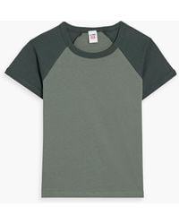 RE/DONE - Two-Tone Cotton-Jersey T-Shirt - Lyst