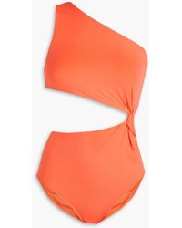 Bondi Born - Zuri One-shoulder Cutout Knotted Swimsuit - Lyst