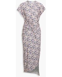 Rabanne - Wrap-effect Draped Floral-print Jersey Midi Dress - Lyst