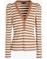 Veronica Beard - Dekalb gestreiftes oberteil aus geripptem stretch-pima-baumwoll-jersey - Lyst