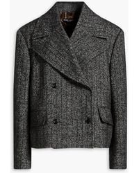 Dolce & Gabbana - Double-breasted Striped Wool-blend Tweed Jacket - Lyst