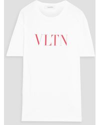 Valentino Garavani - Printed Cotton-jersey T-shirt - Lyst