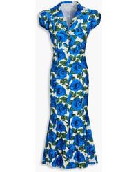 Philosophy Di Lorenzo Serafini - Embellished Floral-print Stretch-jersey Midi Dress - Lyst