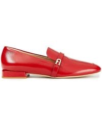 Furla Leather Loafers - Red