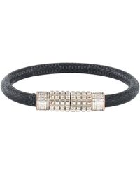 Men S Louis Vuitton Bracelets Louis Vuitton Digit Leather Wrap Bracelet Silver Lyst