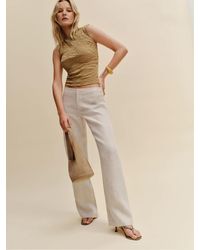 Reformation - Vida Linen Low Rise Pant - Lyst