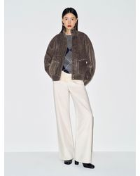 Reformation - Veda Harrison Leather Oversized Bomber - Lyst