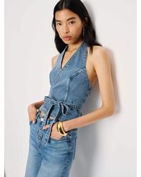 Reformation - Gaia Denim Halter Top - Lyst