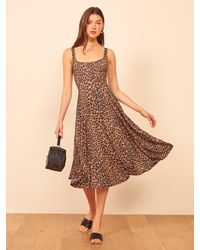 reformation rou midi fit & flare dress